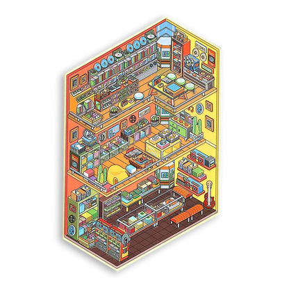 Record store Shop Scene Stickers