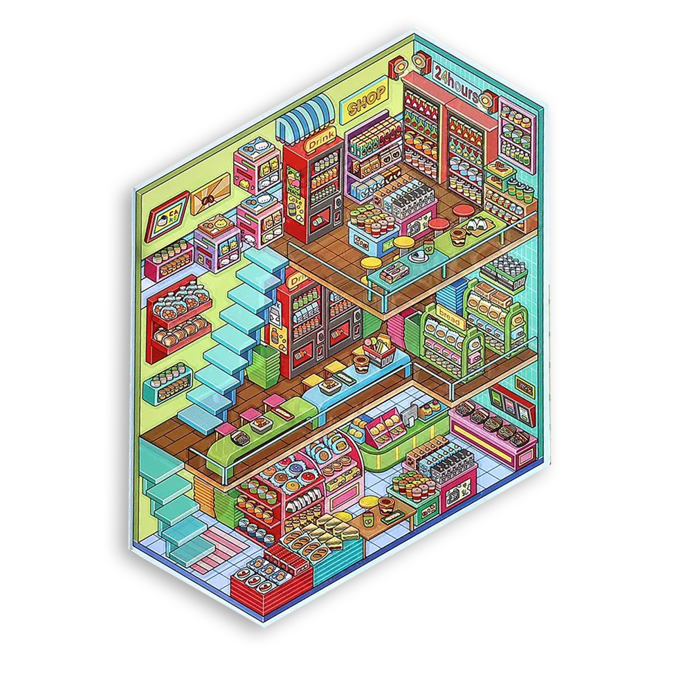 Energy Station Shop Scene Stickers