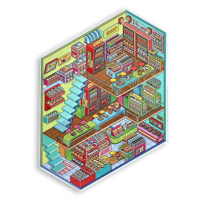 Energy Station Shop Scene Stickers
