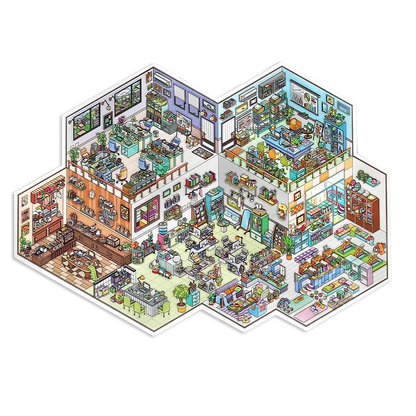 Office Daily Shop Scene Stickers