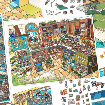 Hamster Snack Street Shop Scene Stickers