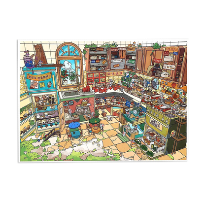 Hamster Snack Street Shop Scene Stickers