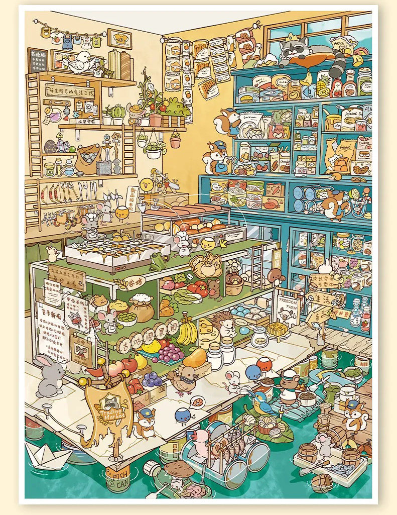 Raccoon Boss’s Trading Market Shop Scene Stickers