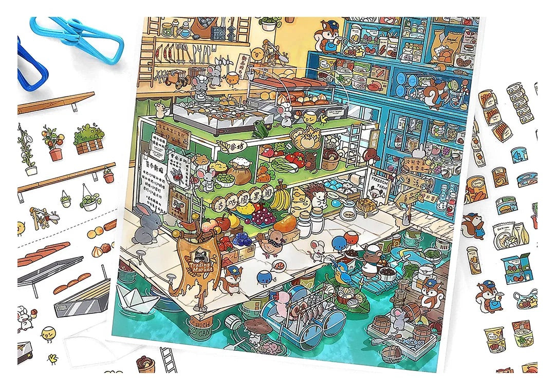 Raccoon Boss’s Trading Market Shop Scene Stickers