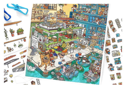 Raccoon Boss’s Trading Market Shop Scene Stickers