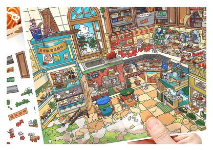Hamster Snack Street Shop Scene Stickers