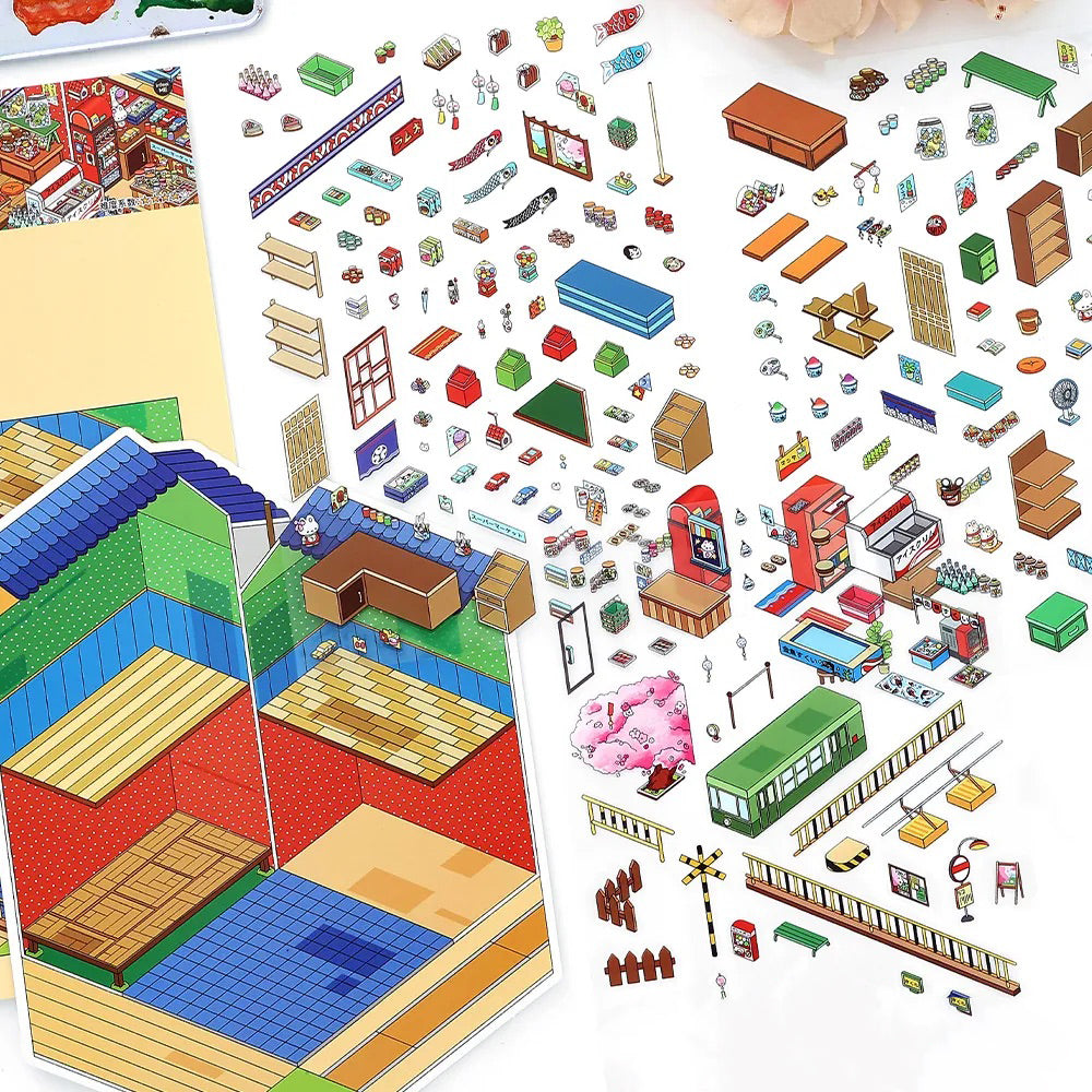 General Store Shop Scene Stickers