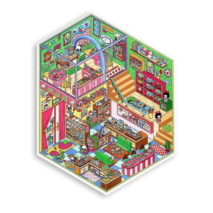Wagashiya Shop Scene Stickers