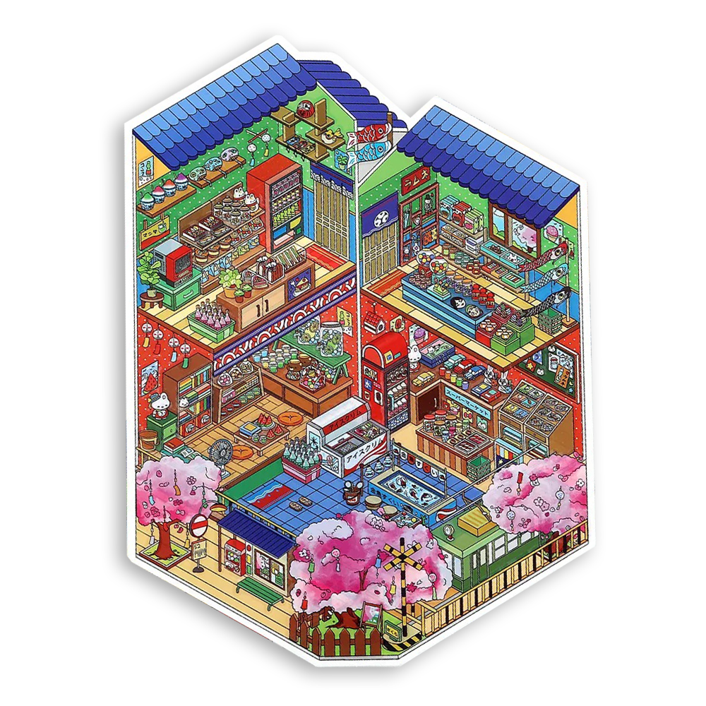 General Store Shop Scene Stickers