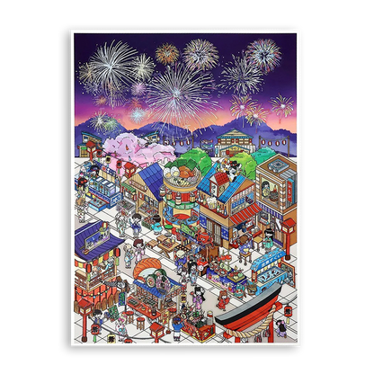 Fireworks Festival Shop Scene Stickers