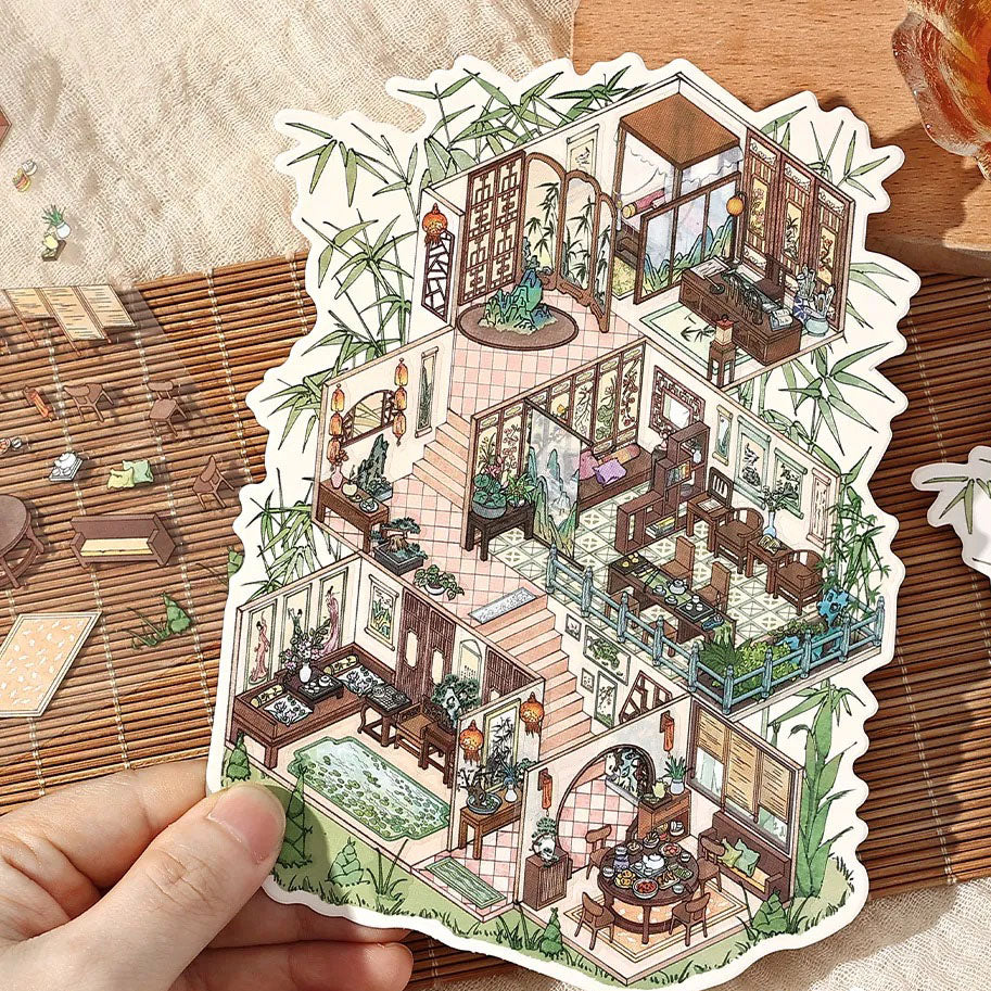 Bamboo Shadow Retreat Room Scene Stickers