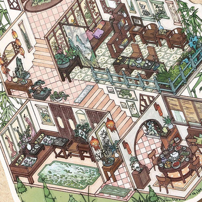Bamboo Shadow Retreat Room Scene Stickers