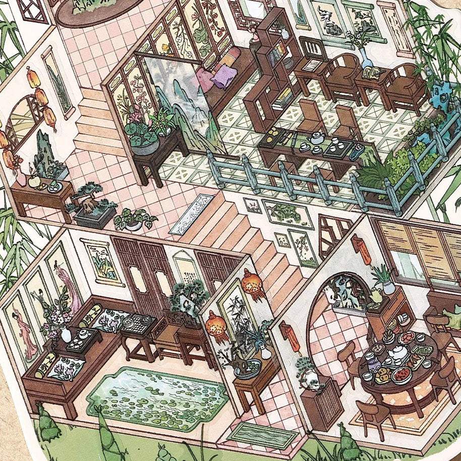 Bamboo Shadow Retreat Room Scene Stickers