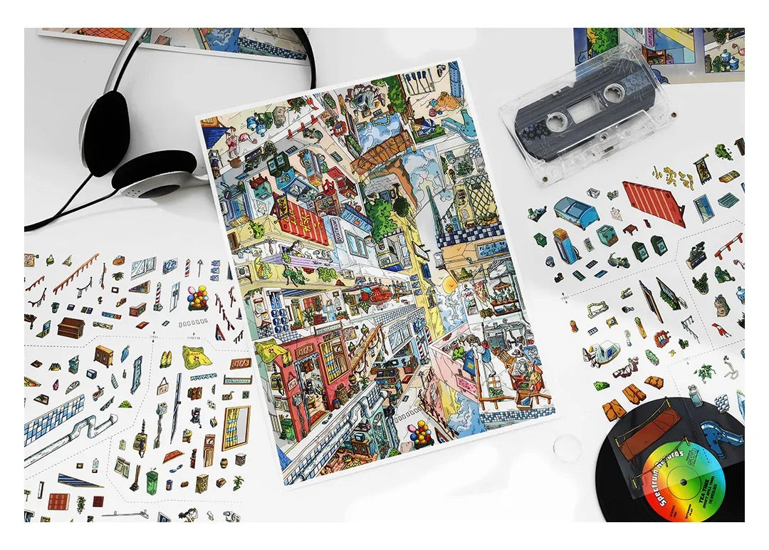 The Hanging City Room Scene Stickers