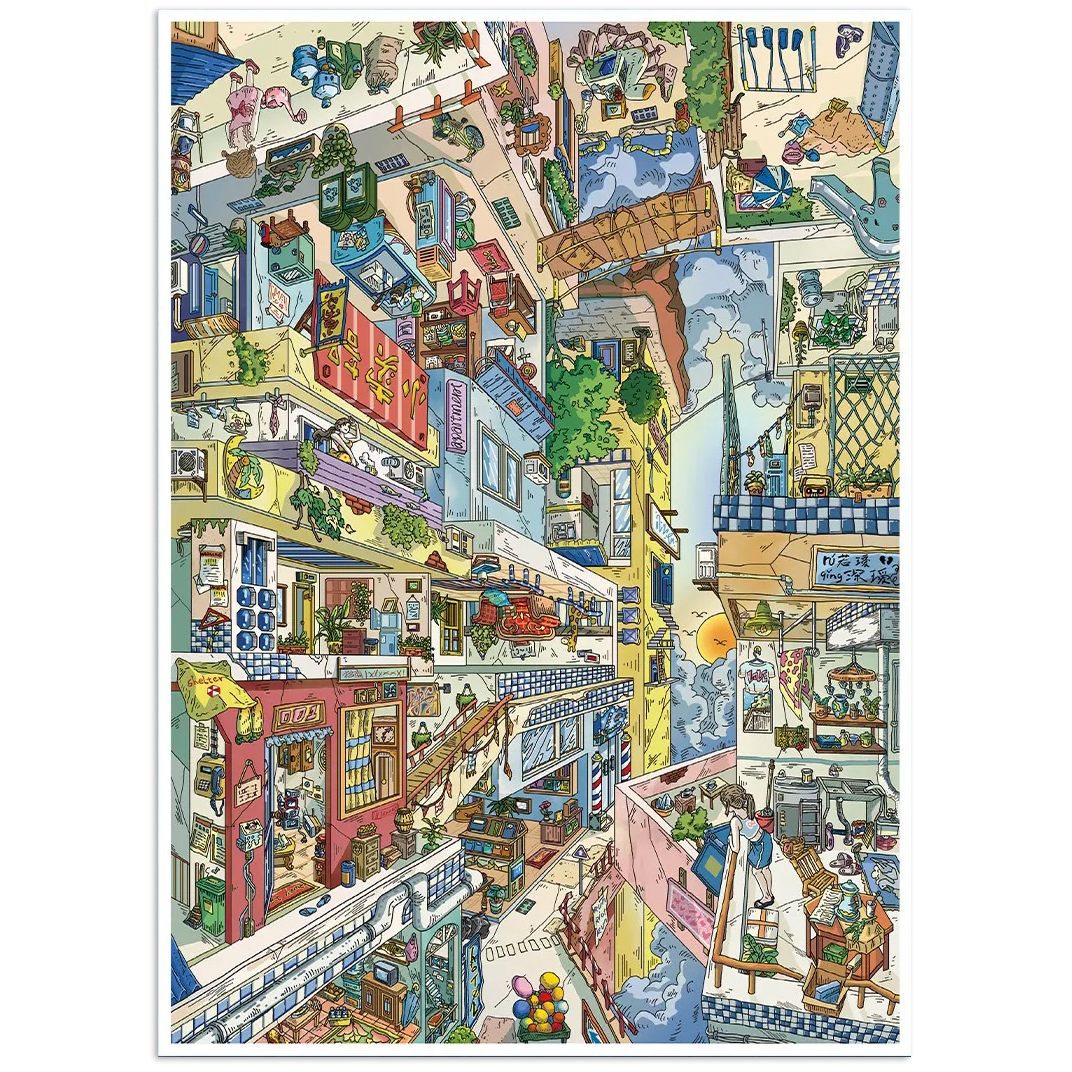 The Hanging City Room Scene Stickers